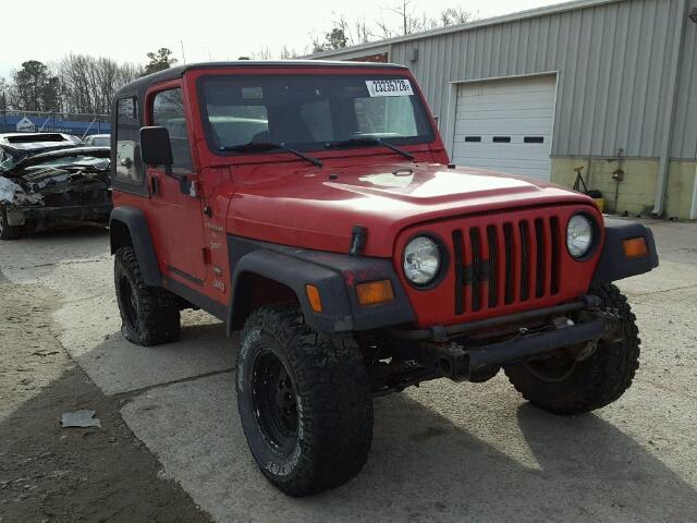 1J4FY19S9XP422289 - 1999 JEEP WRANGLER / RED photo 1