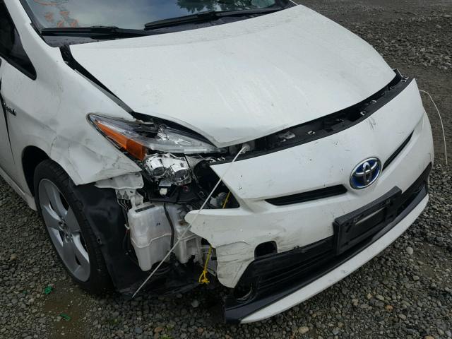 JTDKN3DU3C1486584 - 2012 TOYOTA PRIUS WHITE photo 9