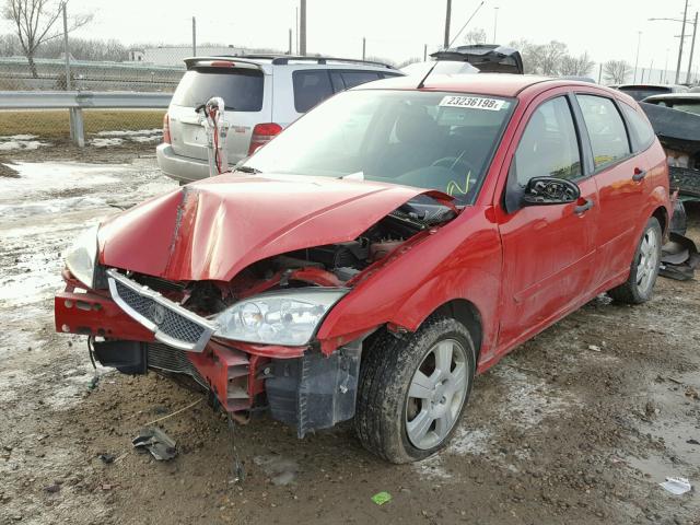 1FAHP37N57W346706 - 2007 FORD FOCUS ZX5 RED photo 2