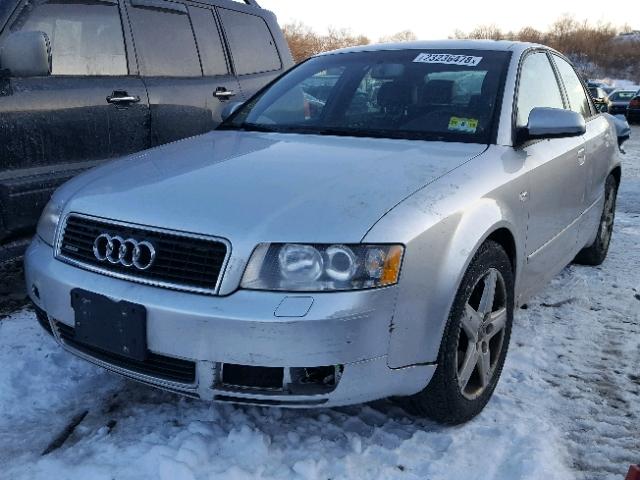 WAULC68E14A201572 - 2004 AUDI A4 1.8T QU SILVER photo 2