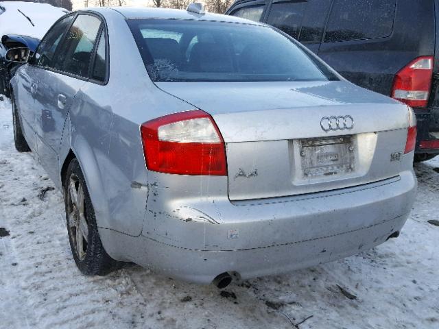 WAULC68E14A201572 - 2004 AUDI A4 1.8T QU SILVER photo 3