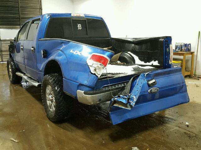 1FTFW1EF8BFA19021 - 2011 FORD F150 SUPER BLUE photo 3