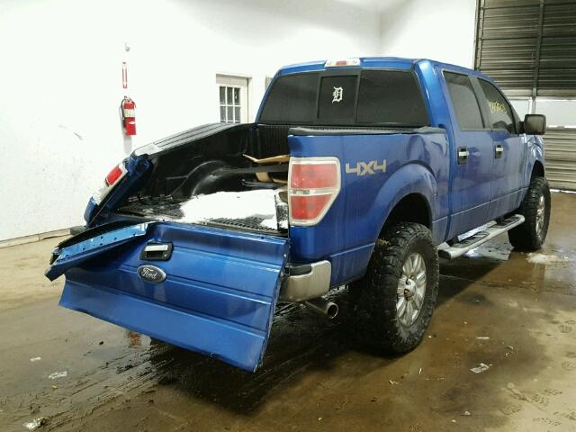 1FTFW1EF8BFA19021 - 2011 FORD F150 SUPER BLUE photo 4