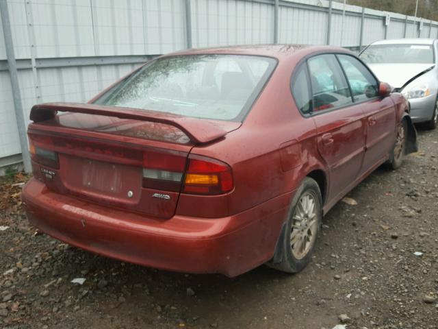 4S3BE635537216135 - 2003 SUBARU LEGACY L RED photo 4