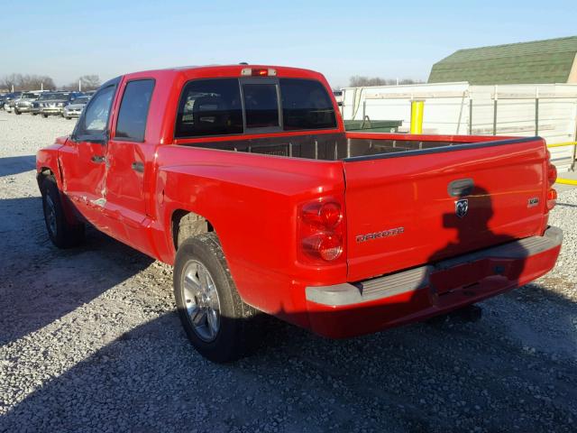 1D7HE48J37S198876 - 2007 DODGE DAKOTA QUA RED photo 3