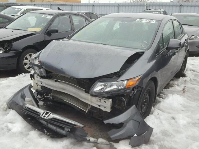 2HGFB2F47CH101063 - 2012 HONDA CIVIC LX GRAY photo 2