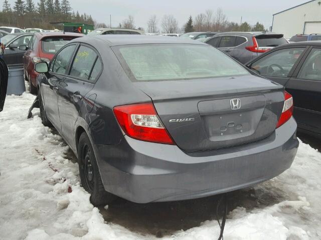 2HGFB2F47CH101063 - 2012 HONDA CIVIC LX GRAY photo 3