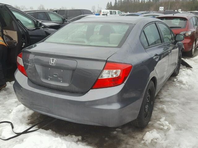 2HGFB2F47CH101063 - 2012 HONDA CIVIC LX GRAY photo 4