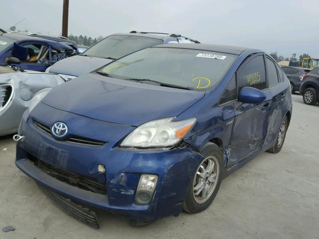 JTDKN3DU9A0014697 - 2010 TOYOTA PRIUS BLUE photo 2