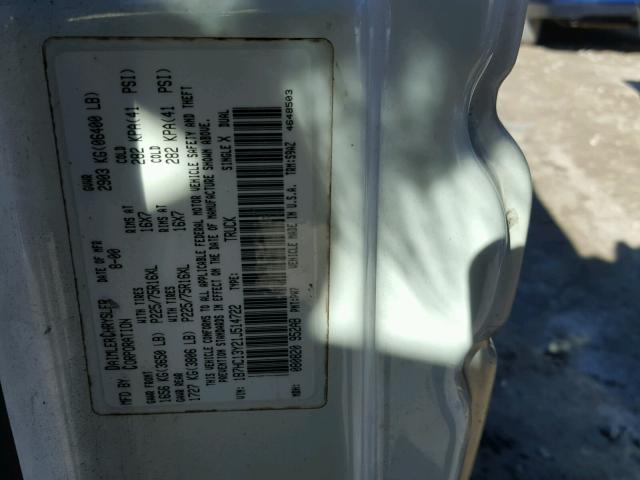 1B7HC13Y21J514722 - 2001 DODGE RAM 1500 WHITE photo 10