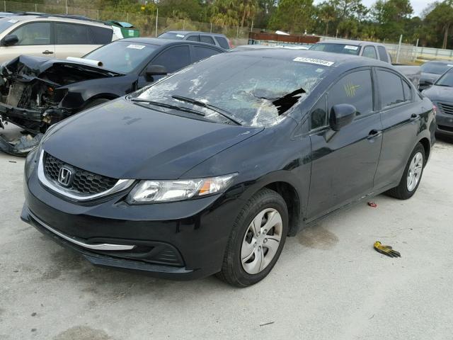 19XFB2F55EE077027 - 2014 HONDA CIVIC LX BLACK photo 2