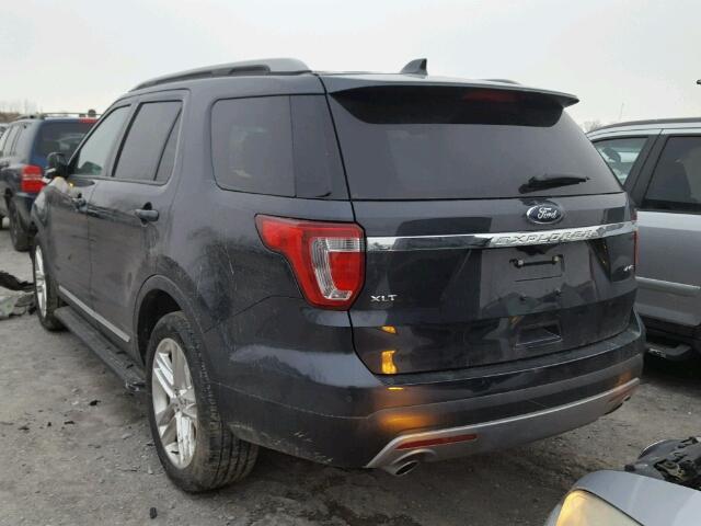 1FM5K8D88HGA95582 - 2017 FORD EXPLORER X BLUE photo 3