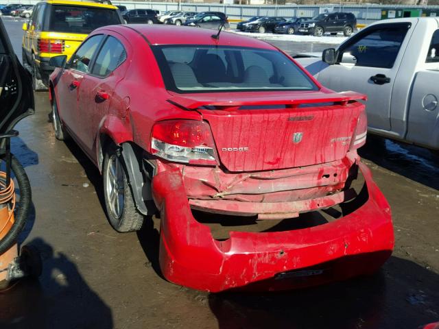 1B3LC56BX9N509234 - 2009 DODGE AVENGER SX RED photo 3