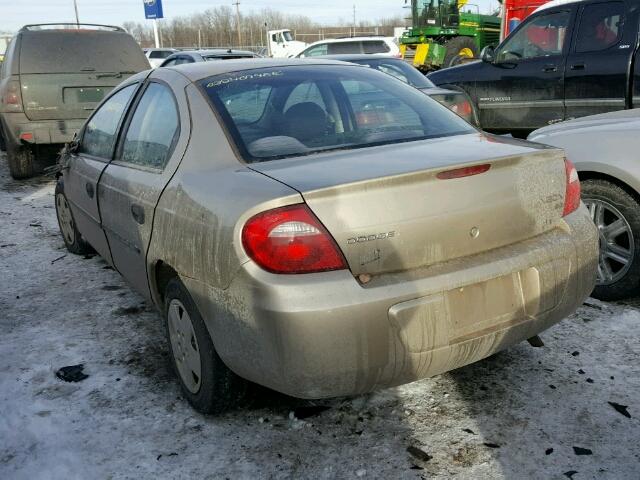 1B3ES26C03D189566 - 2003 DODGE NEON SE BEIGE photo 3