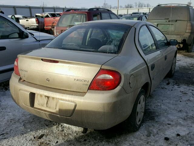 1B3ES26C03D189566 - 2003 DODGE NEON SE BEIGE photo 4