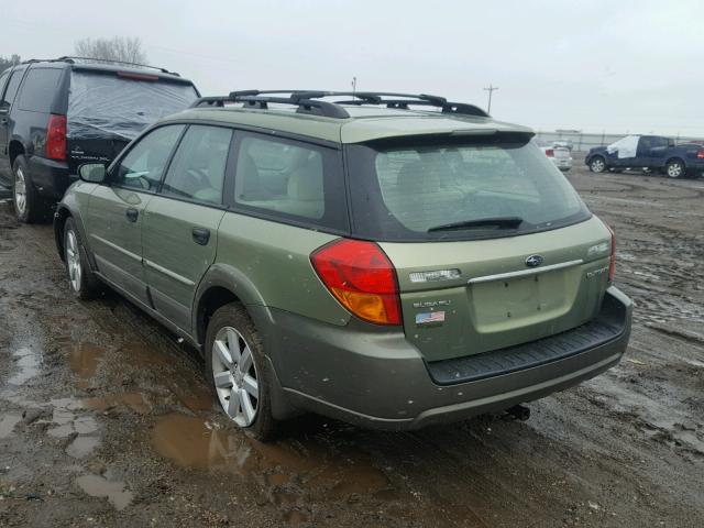 4S4BP61C577301599 - 2007 SUBARU LEGACY OUT GREEN photo 3