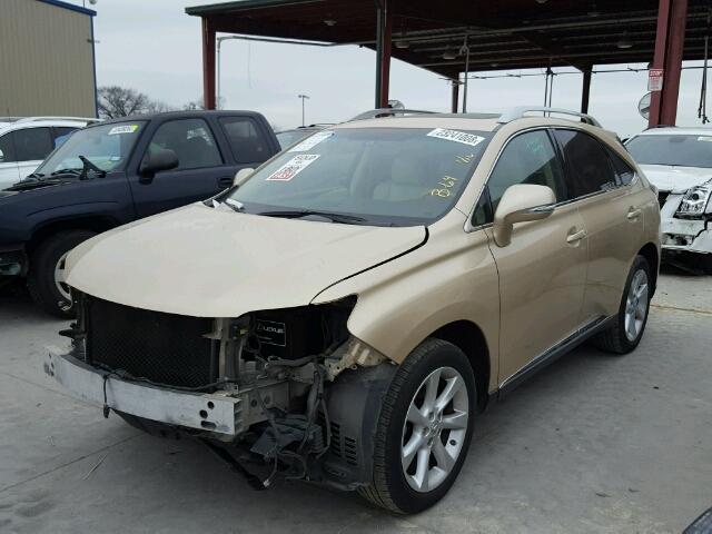 2T2ZK1BA1AC020449 - 2010 LEXUS RX 350 TAN photo 2