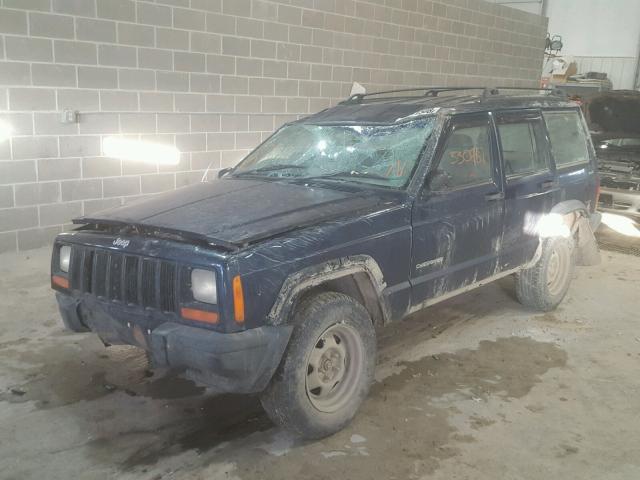 1J4FN28S0YL569349 - 2000 JEEP CHEROKEE S BLUE photo 2