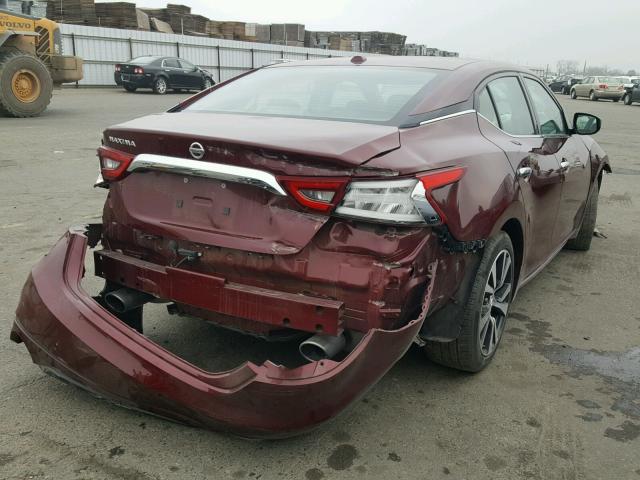 1N4AA6AP0HC379761 - 2017 NISSAN MAXIMA 3.5 MAROON photo 4