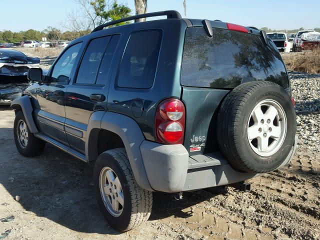 1J4GL48K65W682271 - 2005 JEEP LIBERTY SP GREEN photo 3