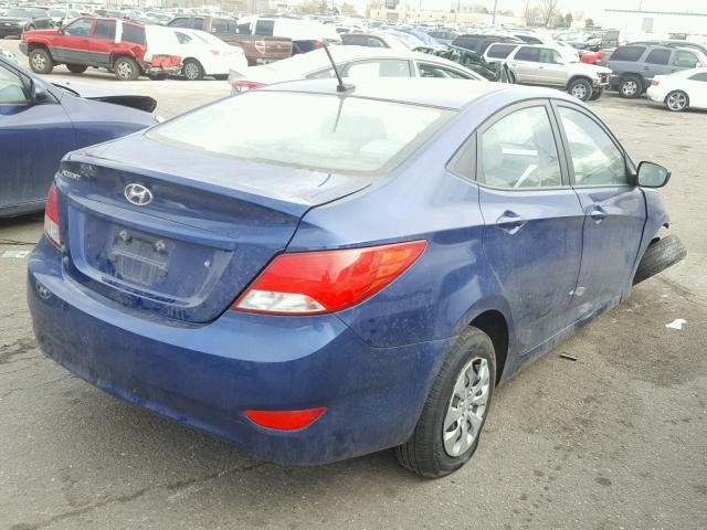 KMHCT4AE3HU317289 - 2017 HYUNDAI ACCENT SE BLUE photo 4