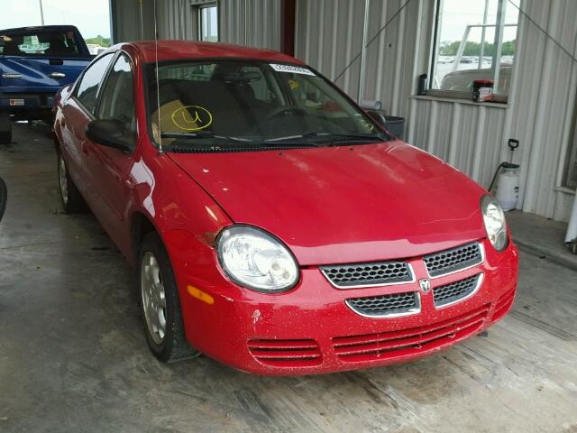 1B3ES56C75D130633 - 2005 DODGE NEON SXT RED photo 1