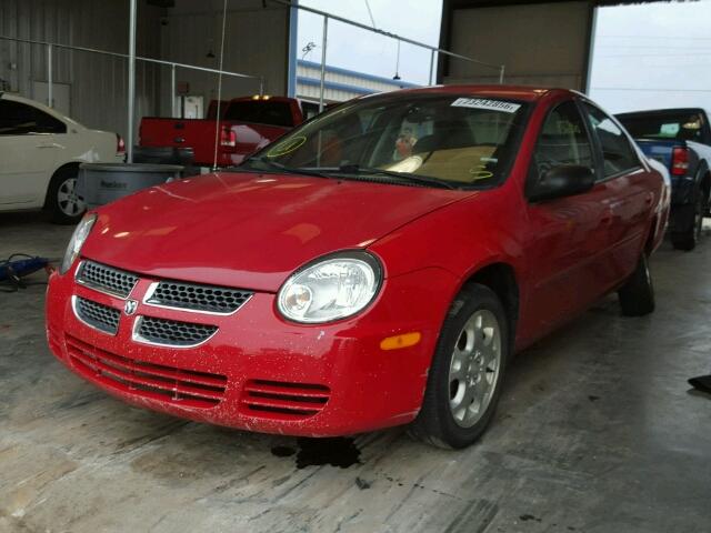 1B3ES56C75D130633 - 2005 DODGE NEON SXT RED photo 2