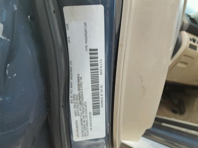 4S3BL676166207807 - 2006 SUBARU LEGACY GT BLUE photo 10