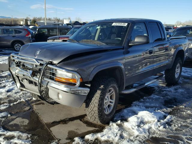 1D7HG48KX4S595399 - 2004 DODGE DAKOTA QUA GRAY photo 2