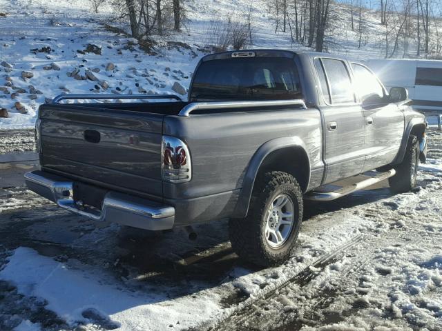 1D7HG48KX4S595399 - 2004 DODGE DAKOTA QUA GRAY photo 4