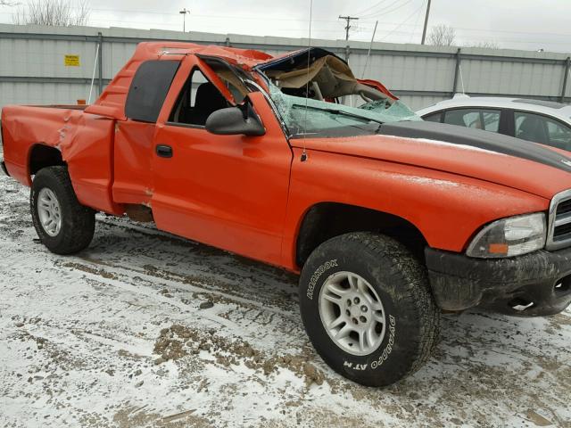 1B7GG22N81S207174 - 2001 DODGE DAKOTA ORANGE photo 9