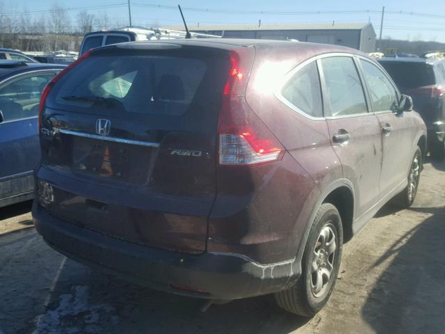 5J6RM4H38EL106021 - 2014 HONDA CR-V LX MAROON photo 4