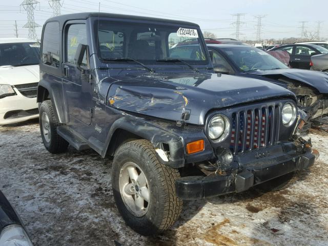 1J4FA49S71P318834 - 2001 JEEP WRANGLER / BLUE photo 1