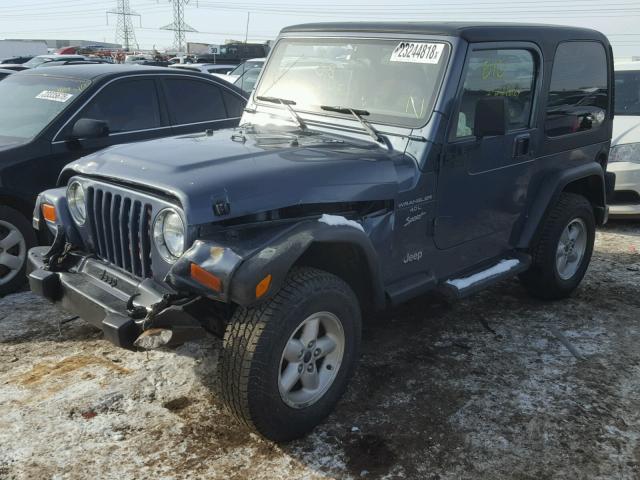 1J4FA49S71P318834 - 2001 JEEP WRANGLER / BLUE photo 2