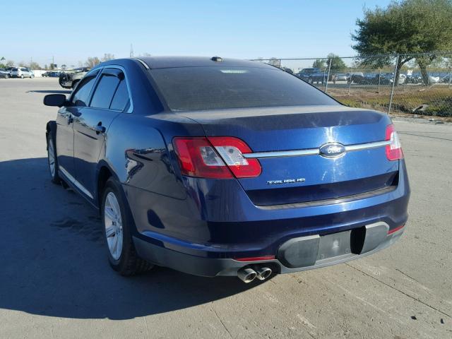 1FAHP2DW1BG187435 - 2011 FORD TAURUS SE BLUE photo 3