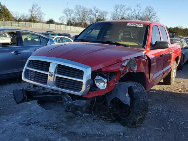 1D7HE48N95S234473 - 2005 DODGE DAKOTA QUA RED photo 2