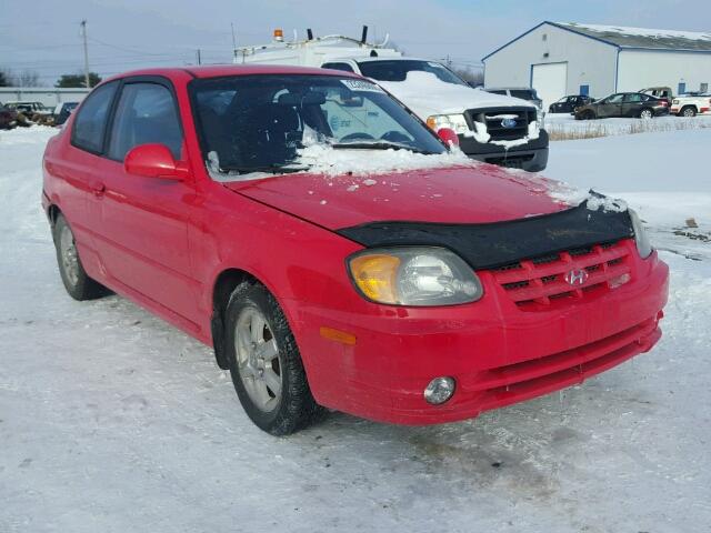 KMHCG35C85U340991 - 2005 HYUNDAI ACCENT GS RED photo 1