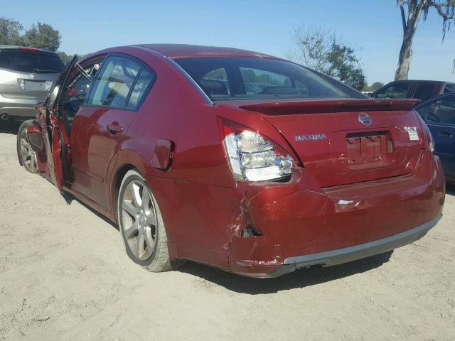 1N4BA41E87C809588 - 2007 NISSAN MAXIMA SE RED photo 3