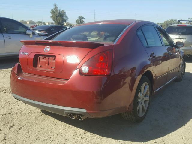 1N4BA41E87C809588 - 2007 NISSAN MAXIMA SE RED photo 4