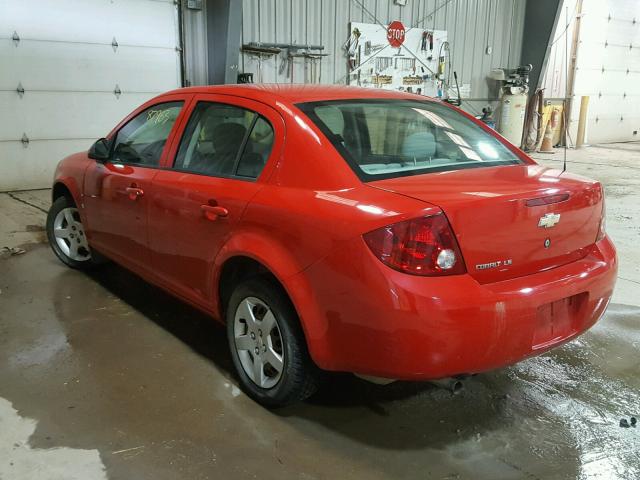 1G1AK55F567881800 - 2006 CHEVROLET COBALT LS RED photo 3