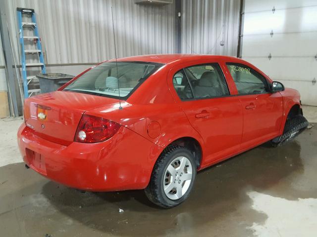 1G1AK55F567881800 - 2006 CHEVROLET COBALT LS RED photo 4