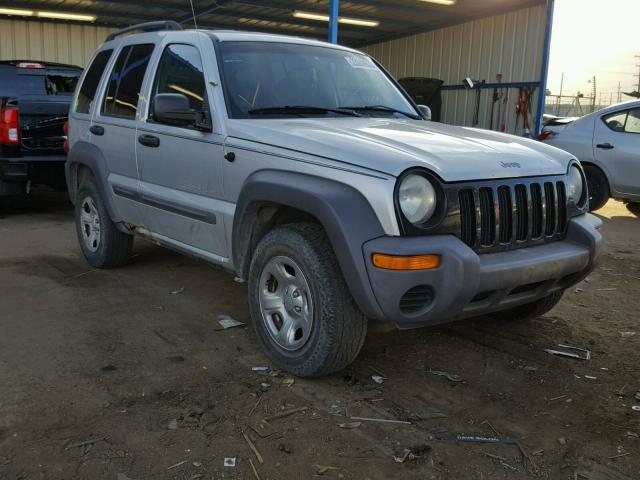 1J4GL48K03W645097 - 2003 JEEP LIBERTY SP SILVER photo 1