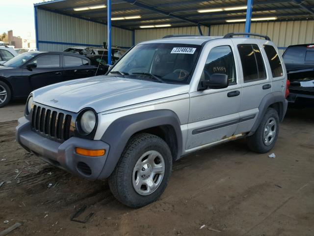 1J4GL48K03W645097 - 2003 JEEP LIBERTY SP SILVER photo 2