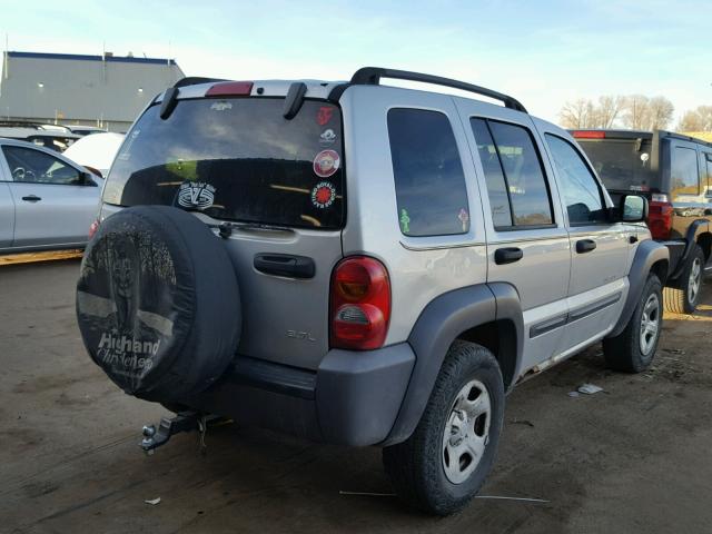 1J4GL48K03W645097 - 2003 JEEP LIBERTY SP SILVER photo 4