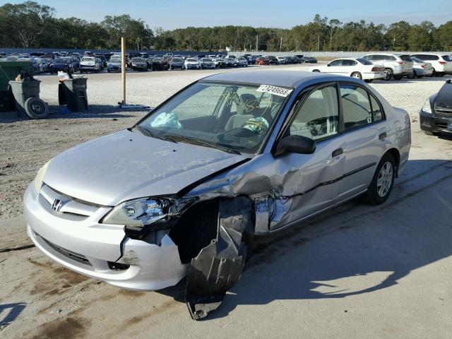 1HGES16305L017637 - 2005 HONDA CIVIC DX V SILVER photo 2