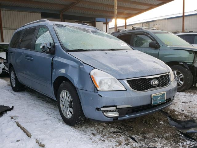 KNDMG4C79E6582374 - 2014 KIA SEDONA LX BLUE photo 1