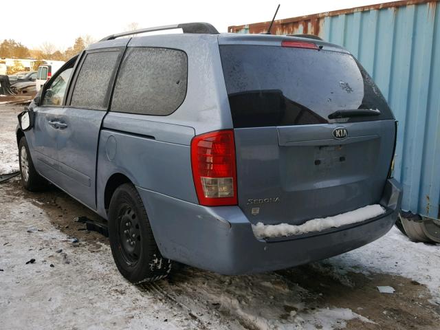 KNDMG4C79E6582374 - 2014 KIA SEDONA LX BLUE photo 3