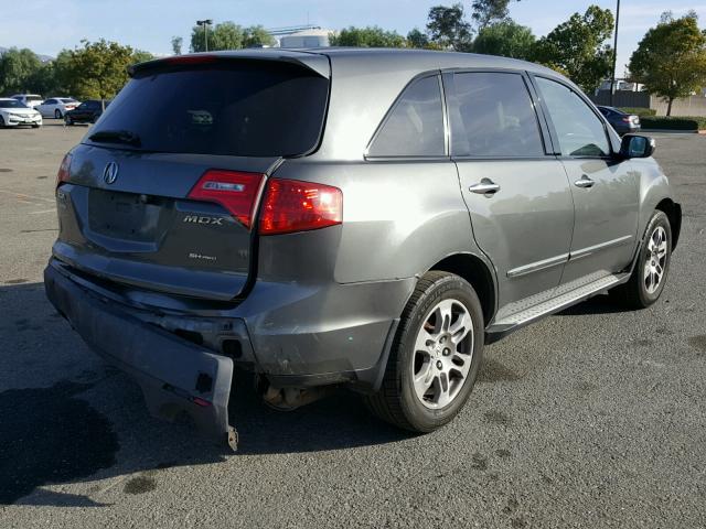 2HNYD28407H501075 - 2007 ACURA MDX TECHNO GRAY photo 4