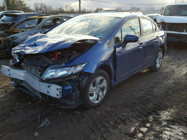 19XFB2F52EE235131 - 2014 HONDA CIVIC LX BLUE photo 2