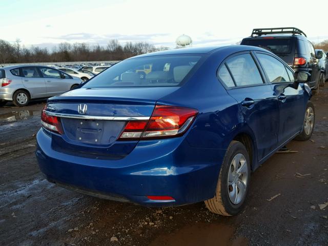 19XFB2F52EE235131 - 2014 HONDA CIVIC LX BLUE photo 4